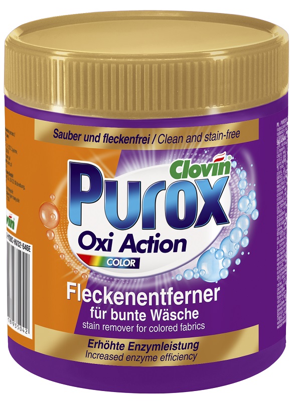 Purox OXI ACTION tlenowy odplamiacz proszkowy do tkanin kolorowych 750g