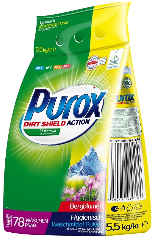 Purox Universal proszek do prania tkanin białych i kolorowych 5,5kg