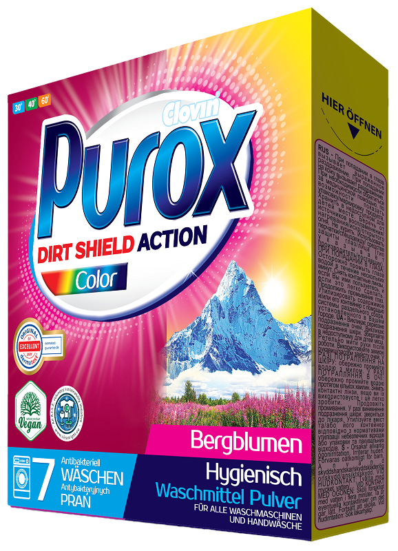 Purox Color proszek do prania kolorowych tkanin 490g