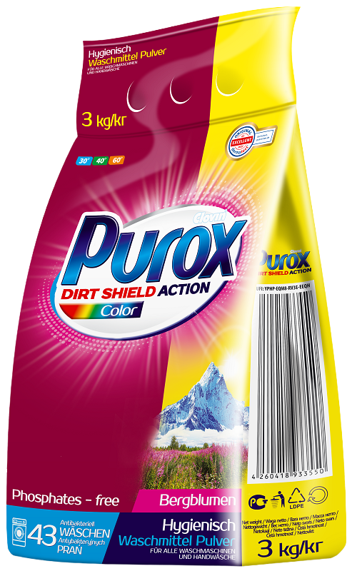 Purox Color proszek do prania kolorowych tkanin 3kg