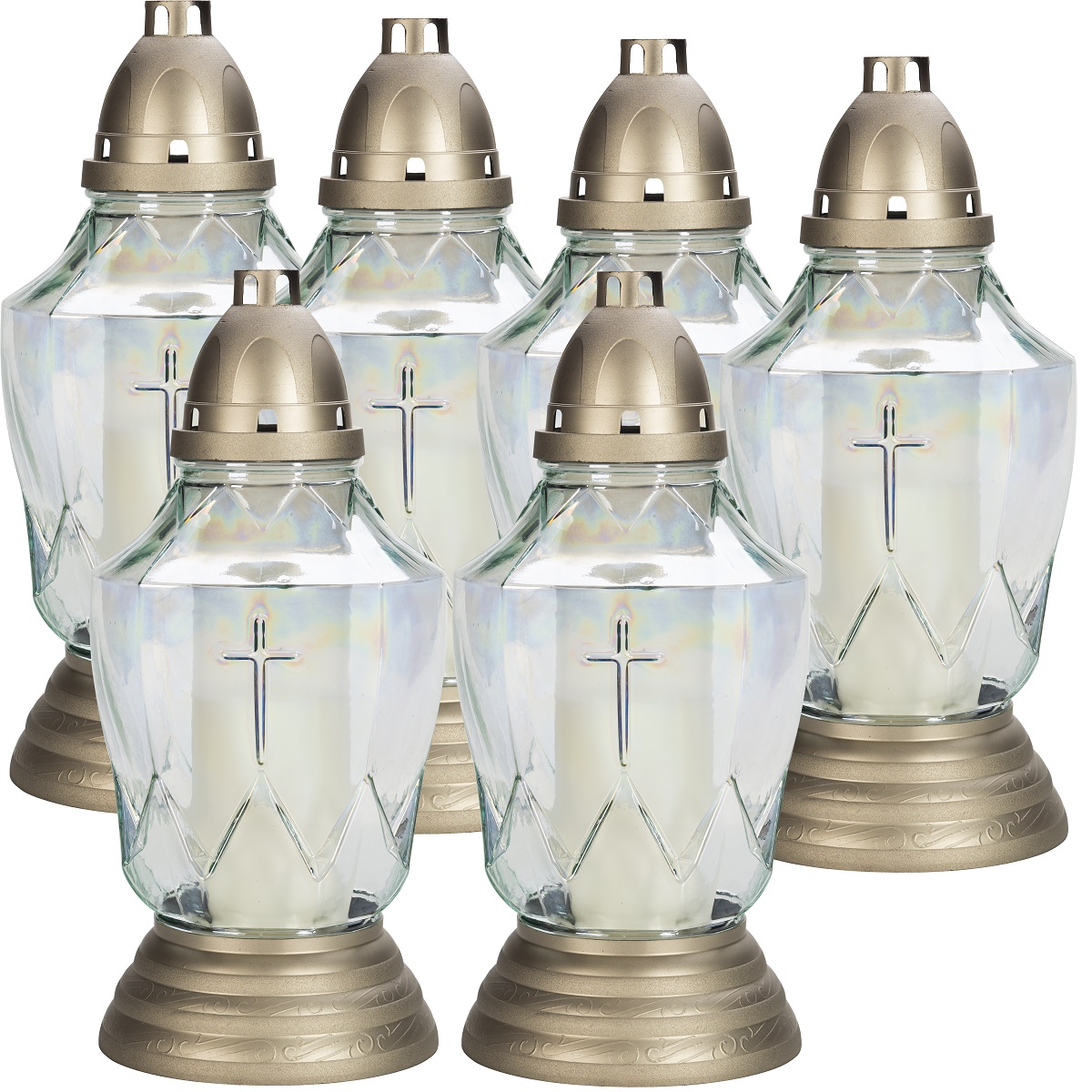 Bispol 5022 bezbarwny znicz szklany 6 sztuk