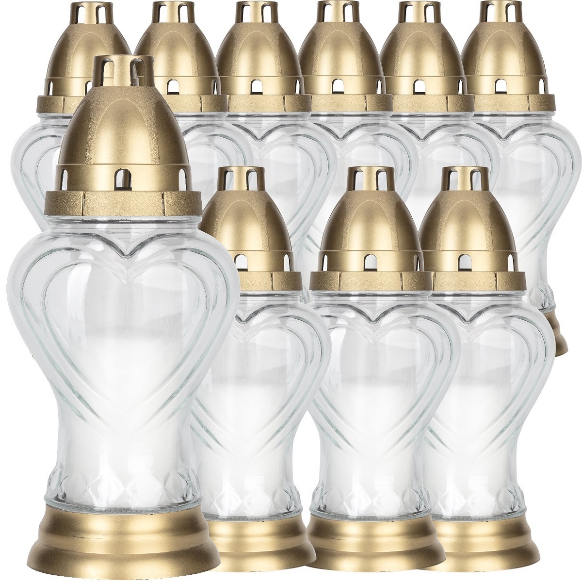 Bispol 3043 Serce Bezbarwny znicz szklany 10 sztuk