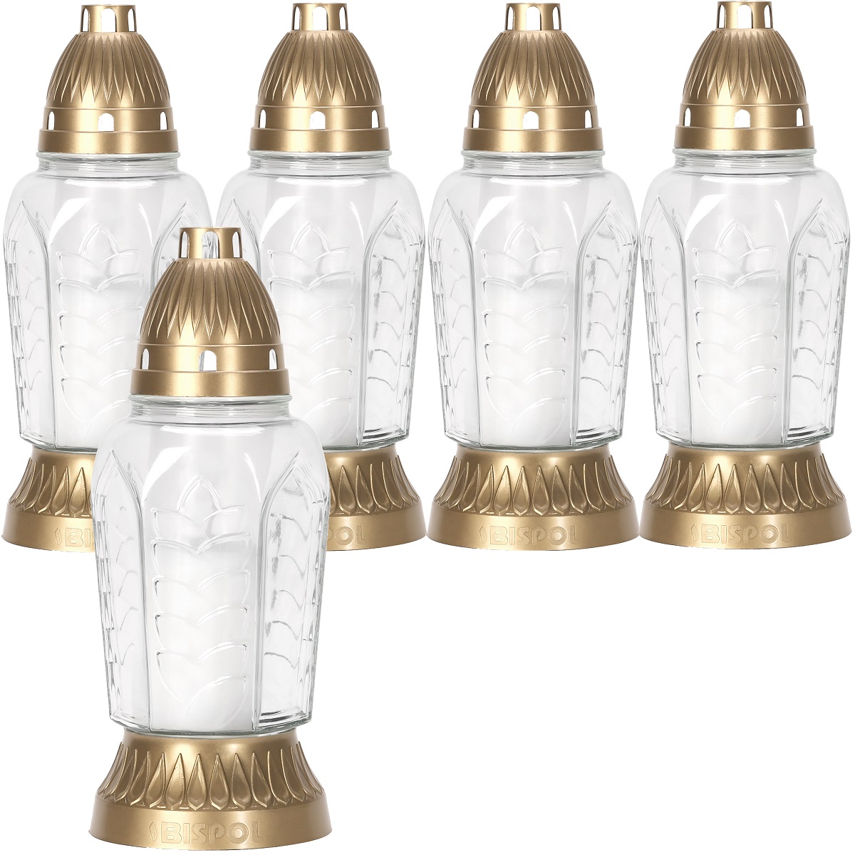 Bispol 4081 bezbarwny znicz szklany 5 sztuk