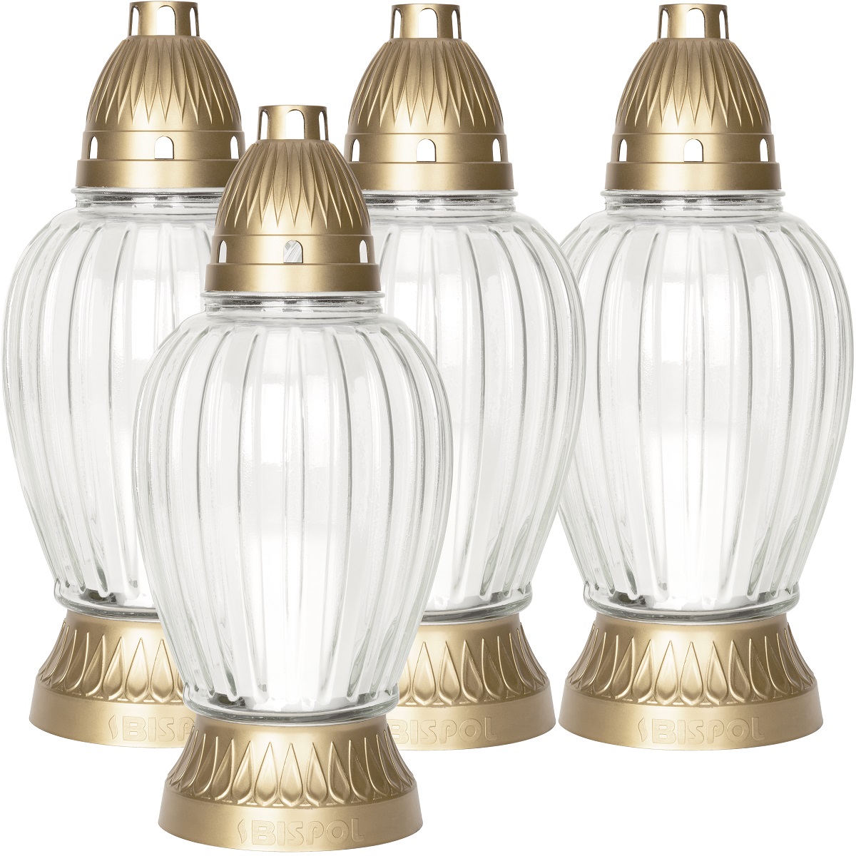 Bispol 4080 bezbarwny znicz szklany 4 sztuki