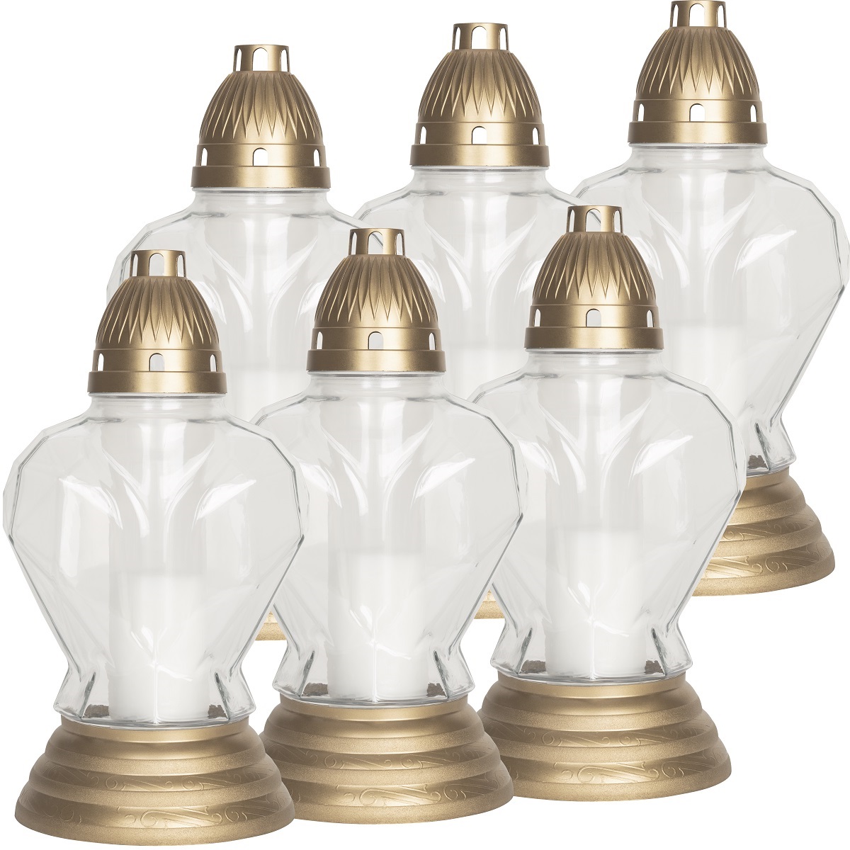 Bispol 4079 bezbarwny znicz szklany 6 sztuk