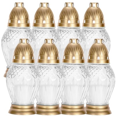 Bispol 3051 bezbarwny znicz szklany 8 sztuk