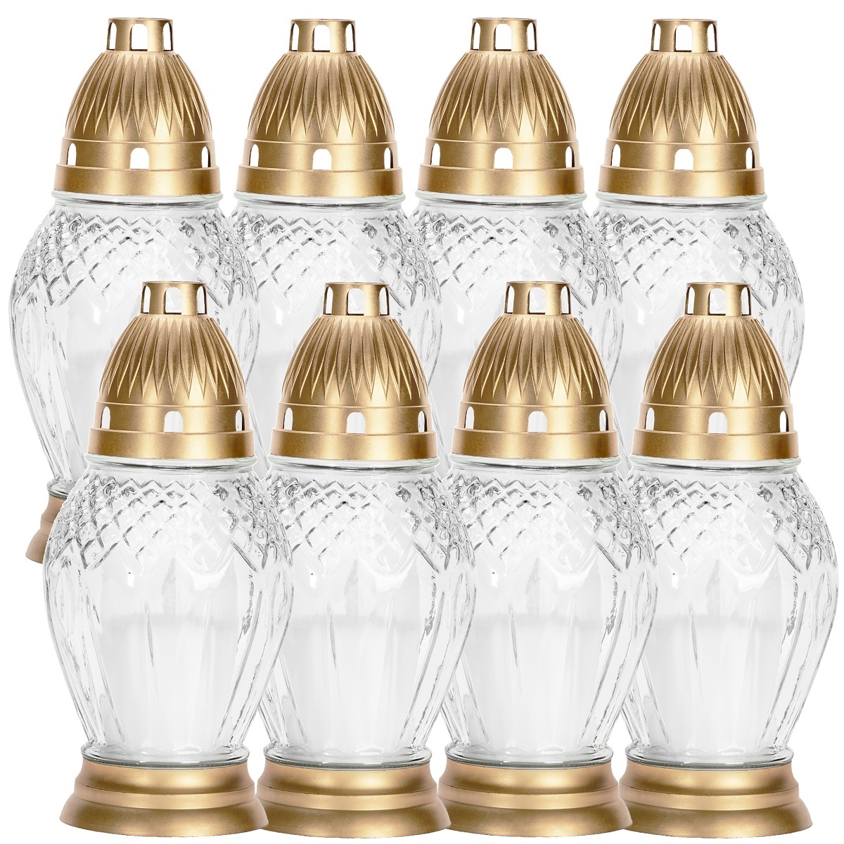 Bispol 3051 bezbarwny znicz szklany 8 sztuk