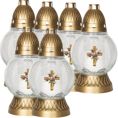 Bispol 3049 bezbarwny znicz szklany 6 sztuk