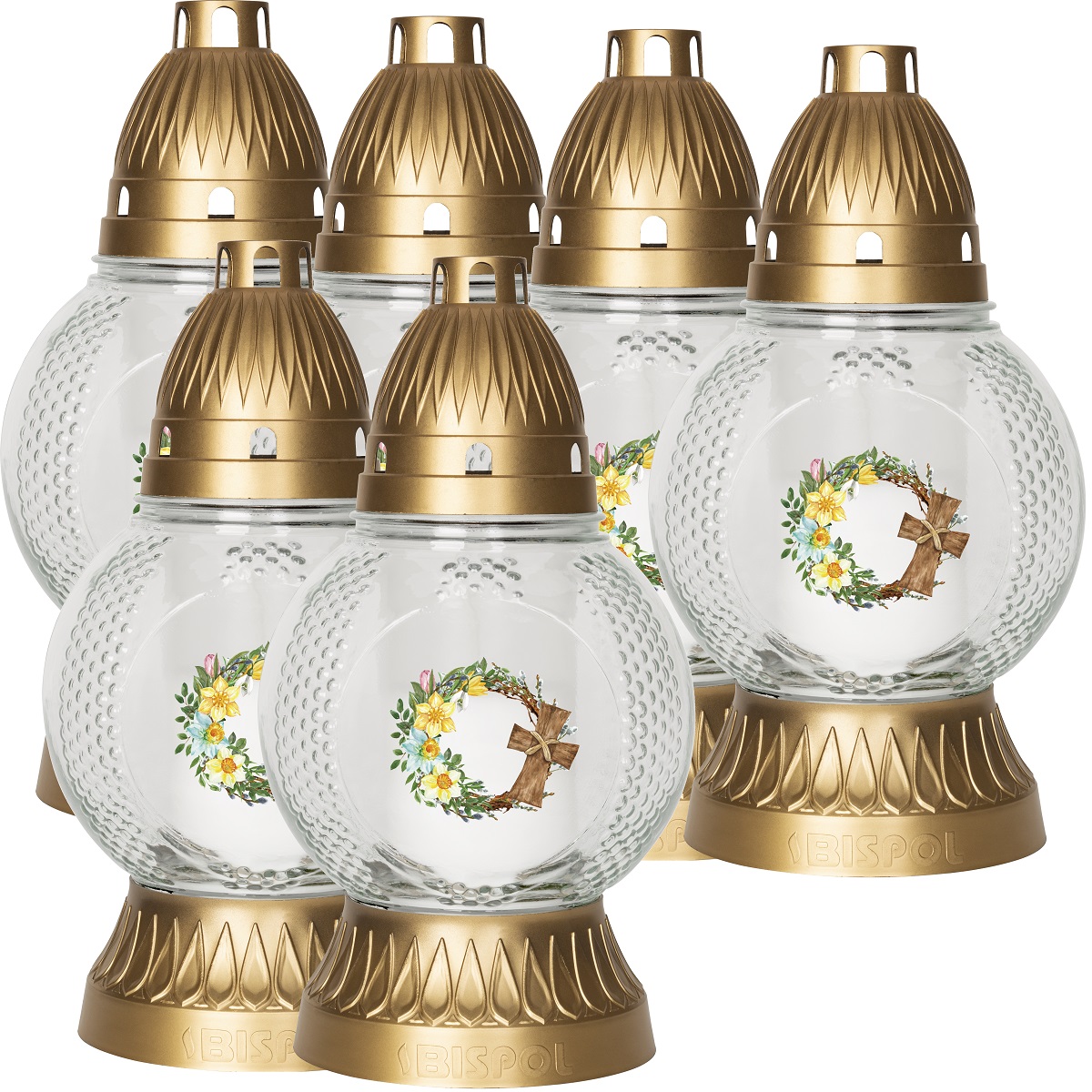 Bispol 3047 bezbarwny znicz szklany 6 sztuk