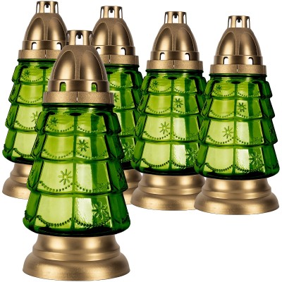 Bispol 3032ch-1 Choinka Zielona średnia znicz szklany 5 sztuk