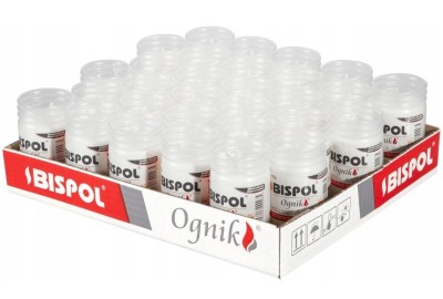 Bispol Ognik WP0 wkłady parafinowe do zniczy o czasie palenia 1,5 dnia 30 sztuk
