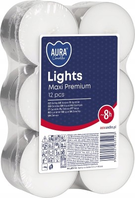 Bispol Aura Maxi Premium Lights pf35-12s podgrzewacze bezzapachowe 8h palenia 12 sztuk