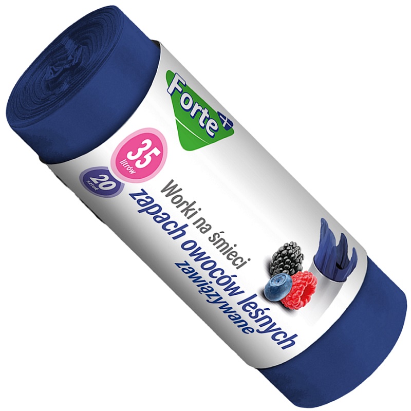 Forte+ Owoce leśne zapachowe worki na śmieci zawiązywane 35l / 20 sztuk