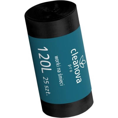 Cleanova worki na śmieci LDPE czarne 120l / 25 sztuk