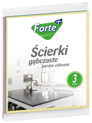 Forte+ ścierki gąbczaste 3 sztuki