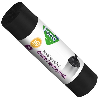 Forte+ Optima worki na śmieci LDPE czarne 160l / 10 sztuk