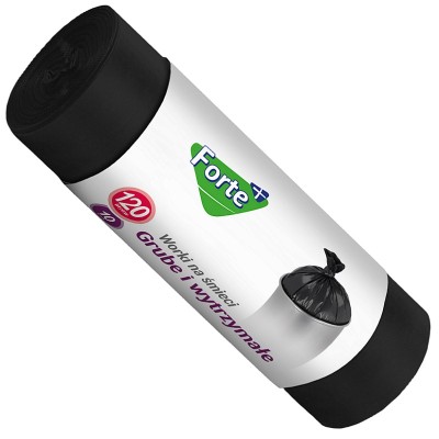 Forte+ Optima worki na śmieci LDPE czarne 120l / 10 sztuk