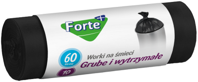 Forte+ Optima worki na śmieci LDPE czarne 60l / 10 sztuk