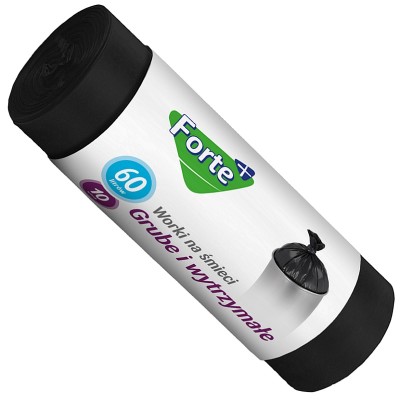Forte+ Optima worki na śmieci LDPE czarne 60l / 10 sztuk