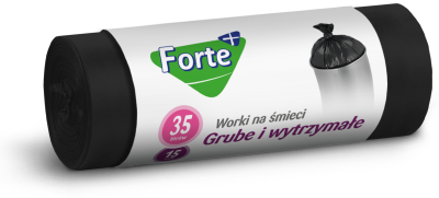 Forte+ Optima worki na śmieci LDPE czarne 35l / 15 sztuk