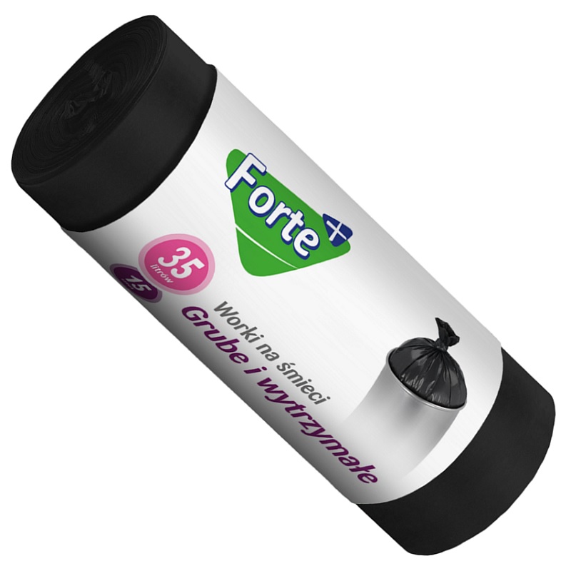 Forte+ Optima worki na śmieci LDPE czarne 35l / 15 sztuk