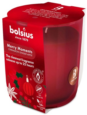 Bolsius Merry Moments zapachowa świeca świąteczna w szkle 80/73