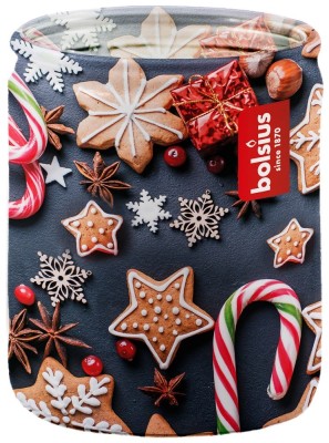 Bolsius Nuss Nugat świąteczna świeca zapachowa w szkle 82/68 - Nugat Orzechowy