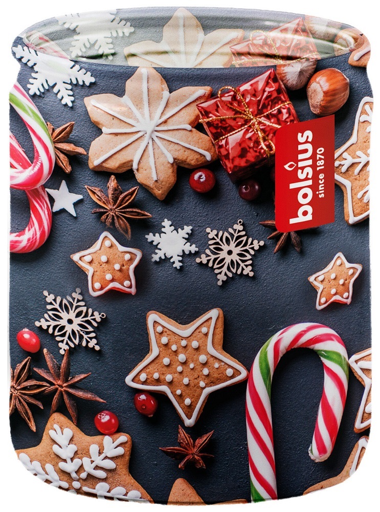 Bolsius Nuss Nugat świąteczna świeca zapachowa w szkle 82/68 - Nugat Orzechowy