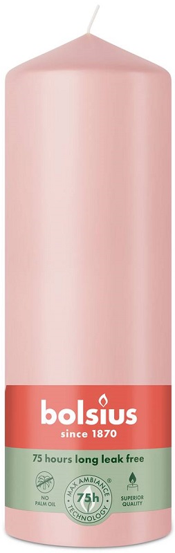 Bolsius Essentials Mglisty Róż świeca pieńkowa 200/68mm