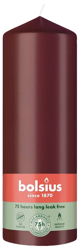 Bolsius Essentials Aksamitna Czerwień świeca pieńkowa 200/68mm