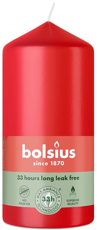 Bolsius Essentials Delikatny Czerwony świeca pieńkowa 120/58mm