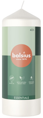 Bolsius Essentials Mroźna Biel świeca pieńkowa 150/58mm
