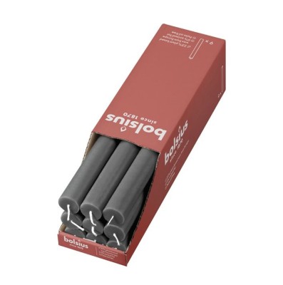 Bolsius Rustic Burzowy Szary świeca stołowa 270/23mm - 9 sztuk