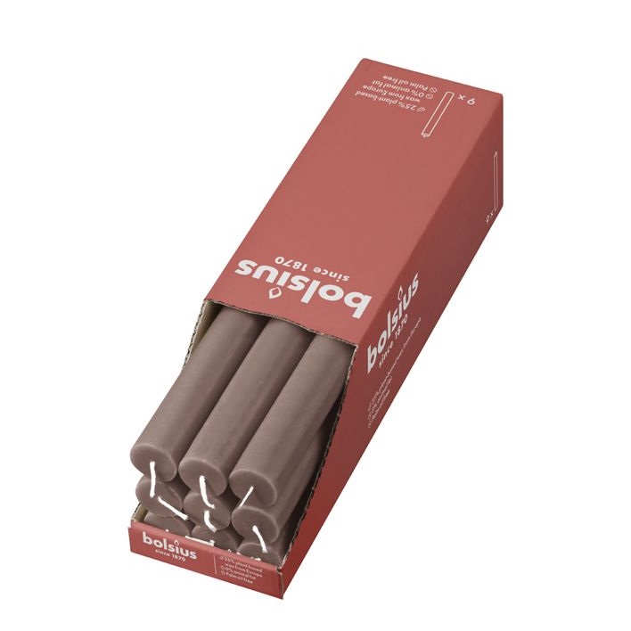 Bolsius Rustic Rustykalny Szary świeca stołowa 270/23mm - 9 sztuk