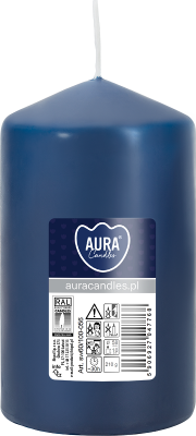 Bispol Aura sw60/100-056 Granatowa świeca walec 6x10cm - 30 godzin