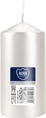 Bispol Aura sw60/120-190 Perłowa Biel świeca walec 6x12cm - 38 godzin