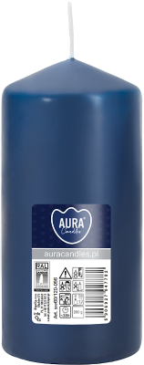Bispol Aura sw60/120-056 Granatowa świeca walec 6x12cm - 38 godzin