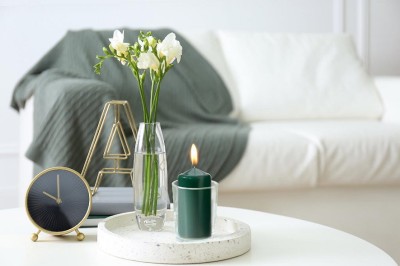 Bispol Aura sw60/120-060 Butelkowa Zieleń świeca walec 6x12cm - 38 godzin