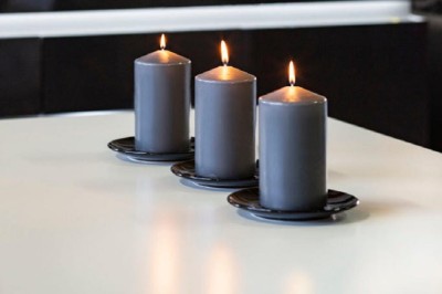 Bispol Aura sw80/250-070 Szara świeca walec 8x25cm - 160 godzin