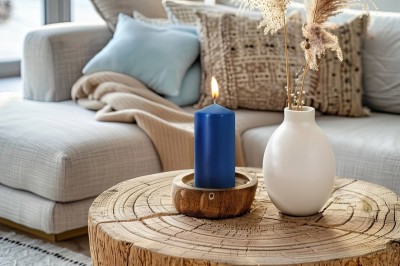 Bispol Aura sw80/250-070 Szara świeca walec 8x25cm - 160 godzin