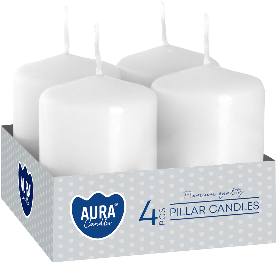 Bispol Aura sw40/60-090 Białe świece wotywne - 4 sztuki