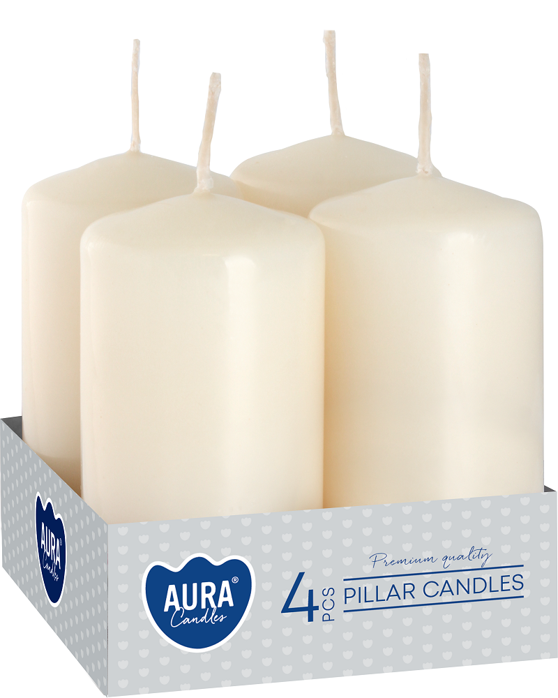 Bispol Aura sw40/80-011 Ecru świece wotywne 4x8cm - 4 sztuki