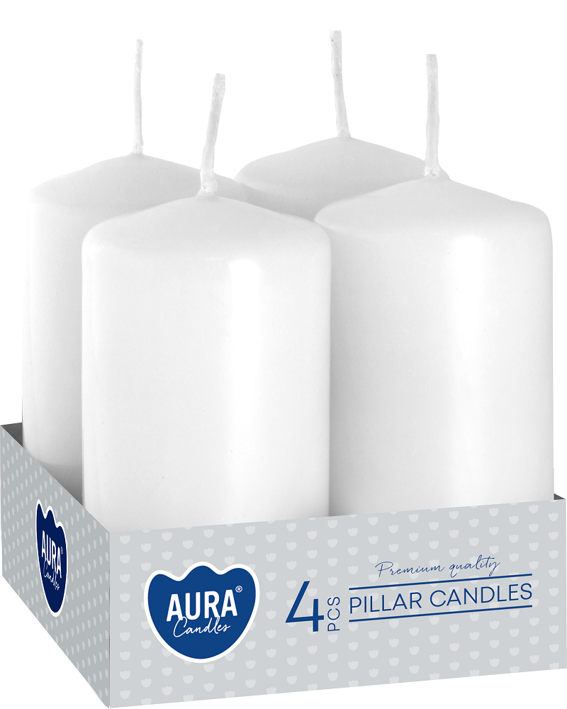 Bispol Aura sw40/80-090 Białe świece wotywne 4x8cm - 4 sztuki
