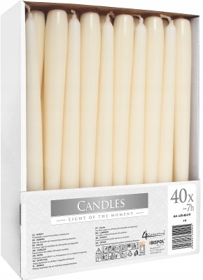 Bispol Aura s30-40-011 ECRU świeca stołowa stożek - 40 sztuk