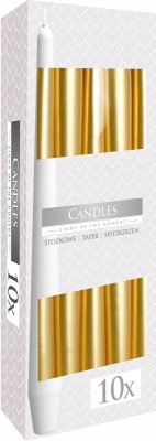 Bispol Aura s30-213 ZŁOTY METALIK świeca stołowa stożek - 10 sztuk