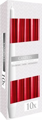 Bispol Aura s30-230 CZERWONY METALIK świeca stołowa stożek - 10 sztuk