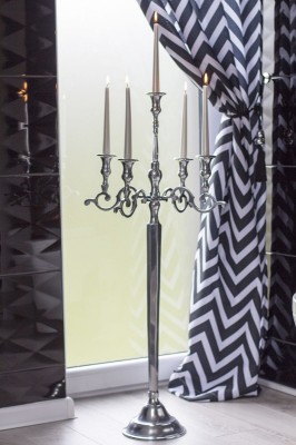 Bispol Aura s30-271 SREBRNY METALIK świeca stołowa stożek - 10 sztuk