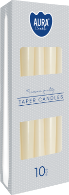 Bispol Aura s30-011 ECRU świeca stołowa stożek - 10 sztuk