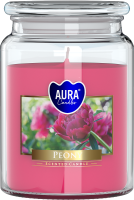 Bispol Aura snd99-157 Piwonia duża świeca zapachowa w słoju z wieczkiem 100h