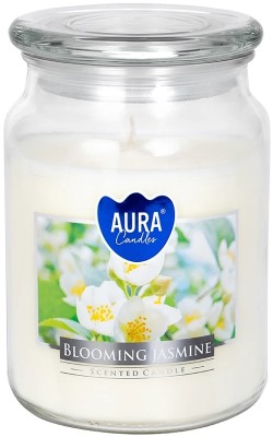 Bispol Aura snd99-169 Kwitnący Jaśmin duża świeca zapachowa w słoju z wieczkiem 100h